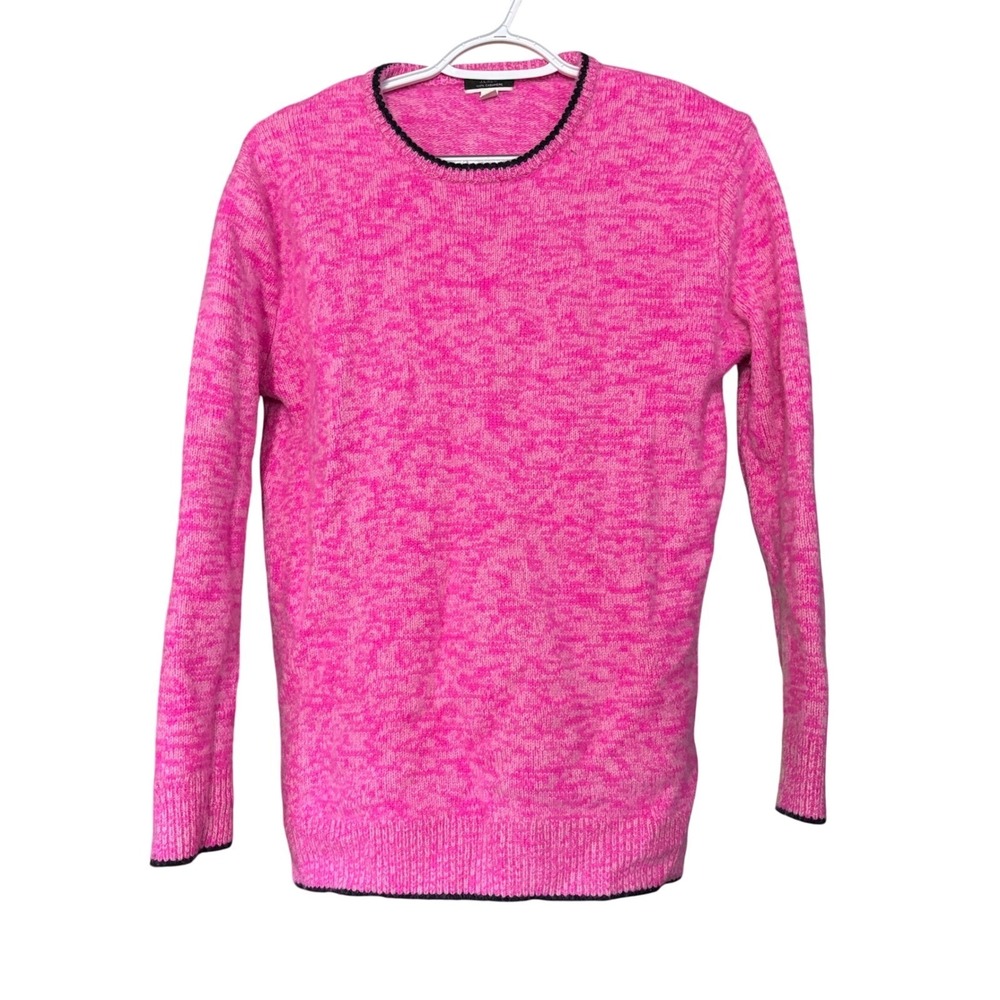 J. Crew Cashmere Women's Size XS Tipped Relaxed Fit Crewneck Sweater Soft Luxury
